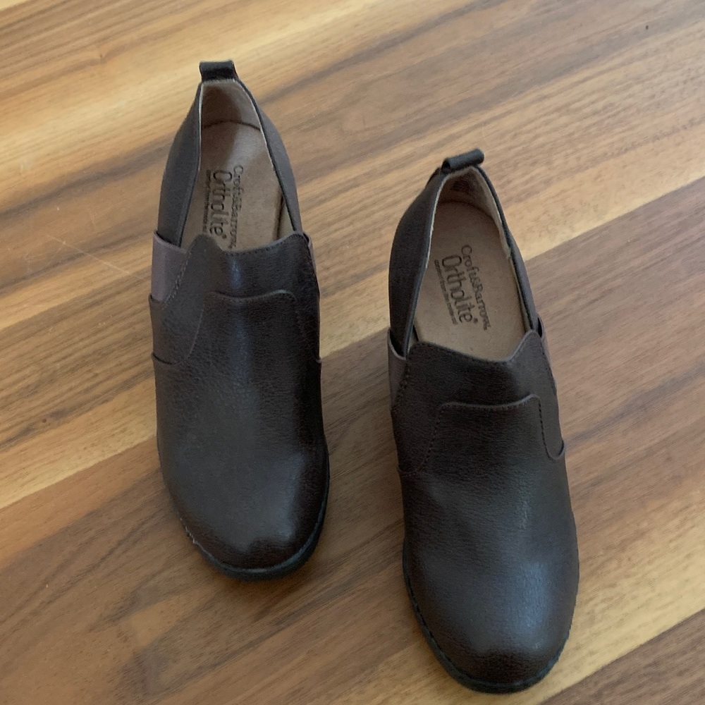 croft & barrow Dark Brown Leather Heeled Ankle Booties - Picture 2 of 4